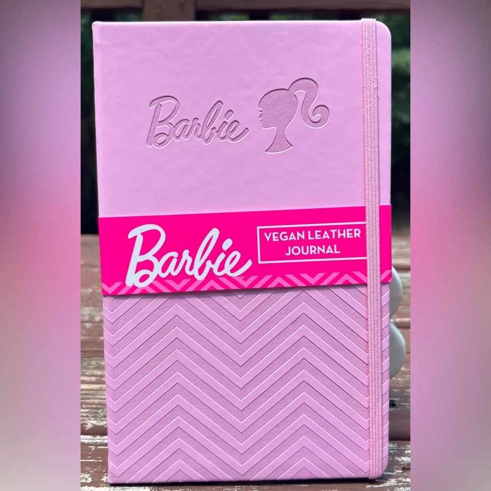 Barbie Pink Lot Mattel Collectors Cup Ceramic 2loz Mug, Vegan Leather Journal
